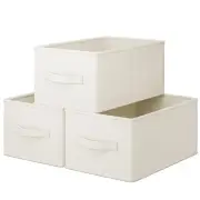 3 Pack Fabric Storage Bins for Shelves | 14¾" L*10¼" W*8¼" H Closet Storage B...