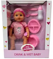 16 inch Baby Doll Drink & Pee Pee Set