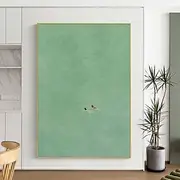 Handmade Oil Painting Canvas Wall Art Decoration Minimalist Green Abstract Niche Style for Home Decor Stretched Frame Hanging Painting/Rolled Frameless Unstret