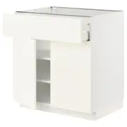 METOD / MAXIMERA base cabinet with drawer/2 doors, white/Vallstena white, 80x60x80 cm