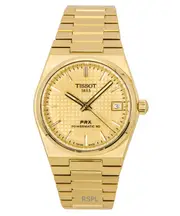 Tissot PRX Powermatic 80 Gold Tone Stainless Steel Champagne Dial Automatic T137.207.33.021.00 100M Ladies Women's Watch