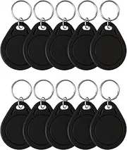 Timeskey NFC 10pcs Tags Ntag215 NFC Keytags Black NFC fob Rewritable NFC 215 Tag NFC Business Card Programmable NFC Tag 504 Bytes Memory，Compatible with Android & iPhone