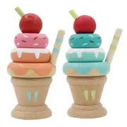 Kaper Kidz Calm & Breezy Stacking Icecream Strawberry/Mint Children's Toy Set