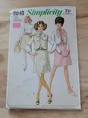 Simplicity Sewing Pattern MISSES DRESS-JACKET #8040 Size: 8 UNCUT ©1968