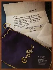 1982 Crown Royal Father's Day Vintage Print Ad/Poster 80s Retro Wall Bar Art