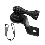 Camera Screw Outdoor Motorcycle Handle Holder Mounting Rearview Mirror Aluminum Alloy Bracket For DJI-Osmo Action SJ4000 Black