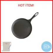 Victoria 10.5-Inch Cast Iron Comal Griddle Pan with a Long Handle, Preseasoned w