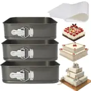 Springform Pan,3 Pcs Non-stick Square 8 inch/9 inch/10 inch Bakeware,Cheeseca...