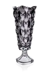 Footed Vase 15"Crystal L. Gray Bud Vase Home Decor Bohemia Crystal Flower Vase
