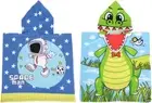 [2PCE] Kids Small Hooded Beach Towel, Soft & Absorbent, Machine Washable, Wri...