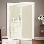 LazBlinds 100% Blackout Door Curtain, No Tools No Drill Cordless Blinds for Windows, Thermal Insulated UV Protection Privacy Window Curtains for French Door Front Door(26''W x 68''H, Cream, 1 Panel)