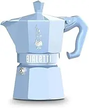 Bialetti Mocha Exclusive Sky Blue 6 Cup Open Fire (Coffee Maker, Espresso Maker, Makinetta)