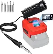 Battery Soldering Iron Set for Milwaukee M18 with Digital LCD Display, Wireless Portable Soldering Iron with Low Voltage Protection and USB and Type C, C/°F Conversion, for DIY, Device Repair (No