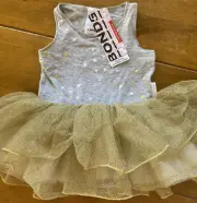 BNWT Size 000 Bonds Baby Tutu Singletsuit Grey Gold Outerwear