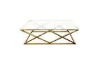 Alsea Coffee Table Gold Base - Clear Glass