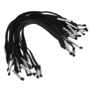 100 Pcs 6.4" Elastic Barbed Cord 6mm Loop Stretch Flat String with Barb, Black