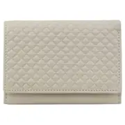 Pierre Cardin Leather Tri-fold Diamond Pattern Emboss Ladies Wallet - Bone