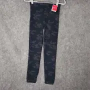 Spanx Leggings M Look at Me Know Black Camo Shapewear Cropped Tummy Control