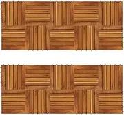 Decking Tiles Vertical Pattern 30 x 30 cm Set of 20 Outdoor Flooring Patio Garden