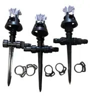 SENNINGER Grey Water Wobbler Sprinklers 3pk on Plastic Spike for Gardens & Lawns