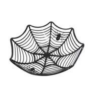 3PCS Halloween Spider Web Candy Basket Candy Bowl Plastic Candy Box Halloween Decoration PartySupplies(Black)