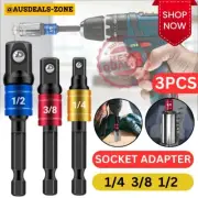 Socket Adaptor Set Driver Hex Shank Drill Bits 1/2" 1/4" 3/8" Impact Driver Tool