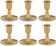 Candlestick Holders Taper Candle Holders, Romadedi Gold 6 pcs,