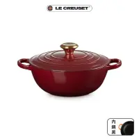 在飛比找momo購物網優惠-【Le Creuset】典藏琺瑯鑄鐵鍋媽咪鐵鍋24cm(醇酒