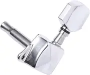 ERINGOGO 6pcs Vintage Style Guitar Tuning Pegs Mini Square Head Semi Closed Machine Heads for Folk Guitar Durable Body Essential Replacement Silver