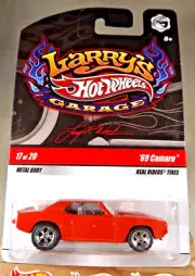 2009 Hot Wheels CHASE Larry's Garage 17/20 '69 CAMARO Orange w/Real Riders 5 Sp
