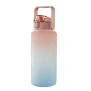 Large Capacity 2L Sports Water Bottle Straw Time Motivational Fitness Jugs Set