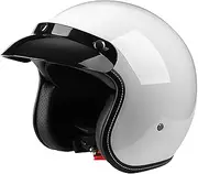Vintage Motorcycle Helmet with Visor 3/4 Half Helmet Open Face Motorcycle Helmet Men and Women Vintage Moped Helmet for Cruiser Motorcycles DOT/ECE Approved
