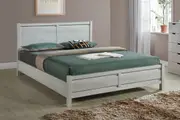 Cielo Natural Wood Like MDF Bed With Strong Legs in Queen Size & White Ash Colour