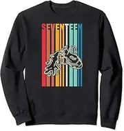 [X.Style] Retro Vintage Style Aquarius Sign 17th Birthday Party Supply Sweatshirt ds1536 Sweater (L) Black