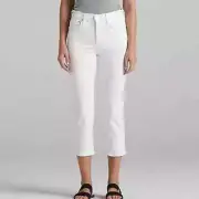 NWT Edwin Optic White high waisted Bree cropped jeans with pockets