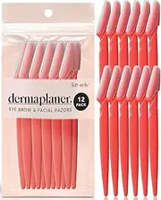 Kitsch Dermaplaning Tool - Face Razor & Shaver for Women | Eyebrow Razor | Facial Hair Removal | Dermaplane Razor for Face, 12 pc (New Orange)