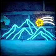Sign Lamp Mountain Star Neon Sign USB Powered Dimmable Cute Night Light For Shop Club Party Wall Decoration 20cm×42cm