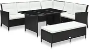 3 Piece Garden Lounge Set with Cushions Poly Rattan Black, Furniture Sets, Patio Furniture