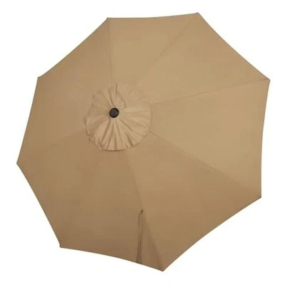 9ft Patio Umbrella Replacement Canopy, Market Umbrella Top, Outdoor Table Tan