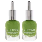 Bio-Sourced Chip Free Nail Lacquer - Green Goddess by Nailtopia for Women - 0.41 oz Nail Polish - Pack of 2
