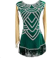 [Zagitova] Ice Figure Skating Dress for Girls Patchwork Women Back Zipper Competition Dance Clothing with Shiny Rhinestone