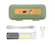 Solar/USB Charging LED Flashlight Portable Bright Waterproof Outdoor Travel Torch w/ Compass