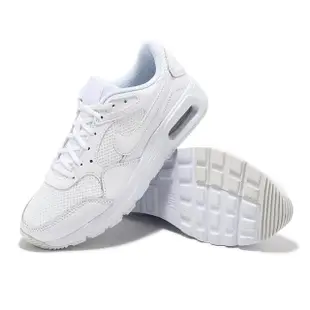 【NIKE 耐吉】休閒鞋 Wmns Air Max SC 女鞋 白 全白 氣墊 復古 百搭 小白鞋(CW4554-101)