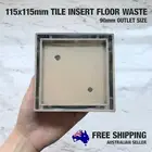 100mm SMART Tile Insert Chrome Brass Square Floor Waste Grates Bathroom Shower