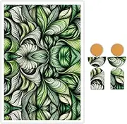 Briartw 10 Sheets Polymer Clay Transfer Paper - Per Sheet 5.82 x 3.93 inch Water-Soluble Transfer Sheets for DIY Clay Jewelry Making Disposable Stickers -Tropical Leaf Design