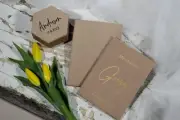 Wedding ceremony vow cases with custom names, bride & groom vow books