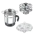Prestige Multi Kettle with Idli stand, egg boiling rack &Steamer| glass lid