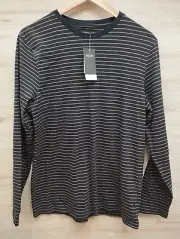Mens T-Shirts Burton Long Sleeve Crew Neck Casual Tee Plain Top Cotton