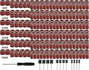 Drum Sander Set, 337 Pieces Sanding Drums kit with 1/8 Shank Mandrel for Dremel Rotary Tools 80/120/240/320/400/600 Grit
