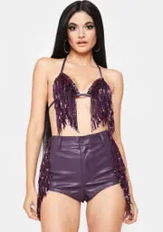 Not Going Home Sequin Fringe Set